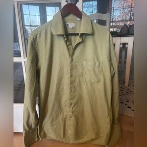 Bachrach Men's Casual Meadow Green Shirt Size 36/37 16 1/2